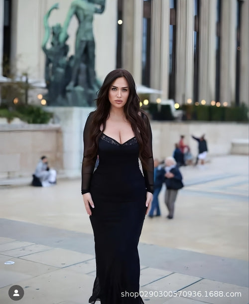 Braces Long Sleeve Tight Dress